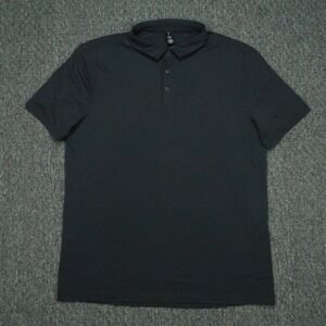 Lululemon Shirt Mens Extra Large Blue Evolution Performance Polo Short Sleeve XL